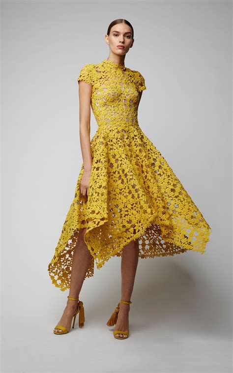 burberry yellow lace dress|Designer Dresses For Women .